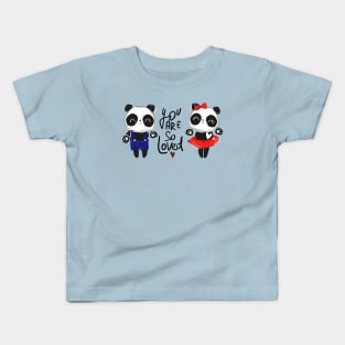 Panda Couple Loved Kids T-Shirt